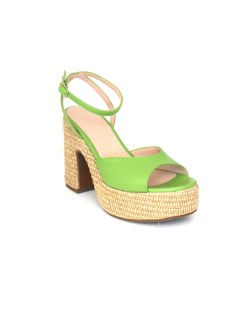 Lorenzo Mari Sandalo Zeppa Tacco Corda Kiwi