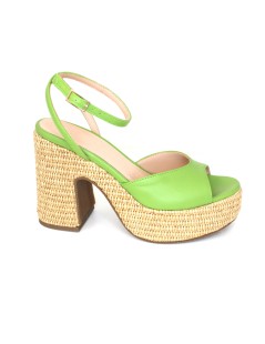 Lorenzo Mari Sandalo Zeppa Tacco Corda Kiwi