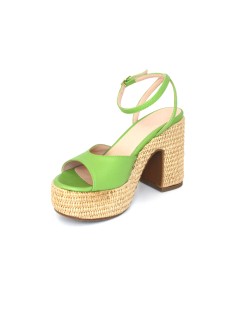 Lorenzo Mari Sandalo Zeppa Tacco Corda Kiwi