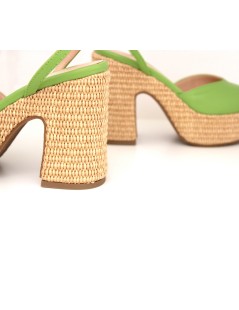 Lorenzo Mari Sandalo Zeppa Tacco Corda Kiwi