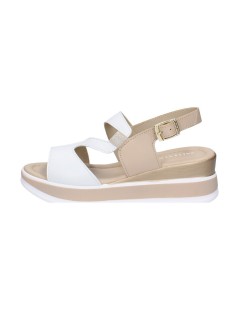 Valleverde Sandalo Zeppa Media Fascia Trasversale Bianco