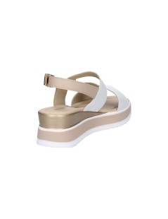 Valleverde Sandalo Zeppa Media Fascia Trasversale Bianco