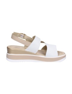Valleverde Sandalo Zeppa Media Fascia Trasversale Bianco