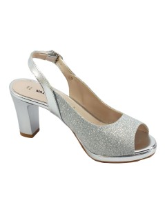 Valleverde Sandalo Cerimonia Plateau Glitter Laminato Silver