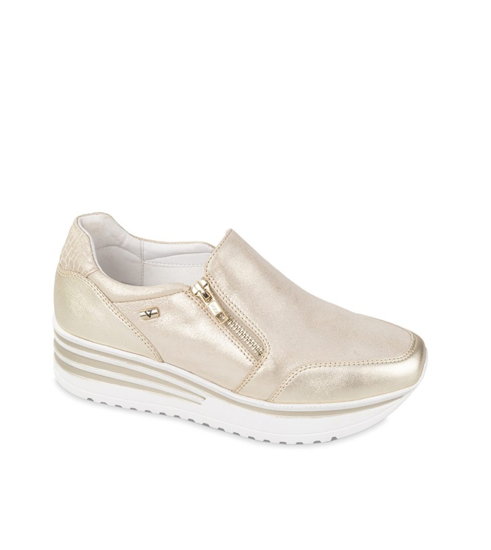 Valleverde Slipon Zeppa Media Zip Vaschetta Oro