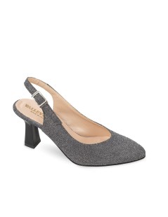 Valleverde Slingback Tacco Quadrato  Semi Punta Antracite