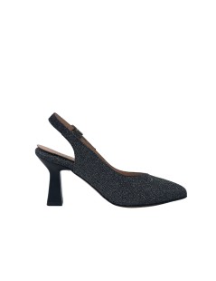 Valleverde Slingback Tacco Quadrato  Semi Punta Antracite