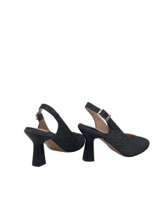 Valleverde Slingback Tacco Quadrato  Semi Punta Antracite