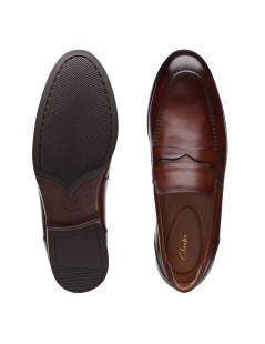 Clarks Mocassino College Bradish Morsetto Cuoio Scuro