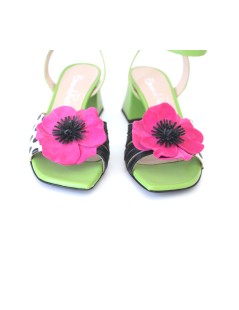 Emanuela Passeri Sandalo Braccialetto Fiore Fucsia Verde