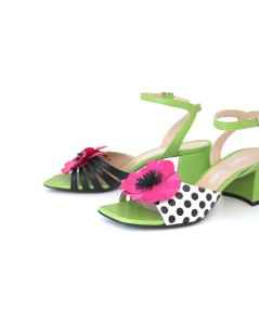 Emanuela Passeri Sandalo Braccialetto Fiore Fucsia Verde