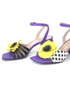 Emanuela Passeri Sandalo Braccialetto Fiore Giallo Viola