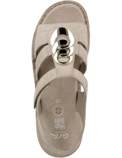 Ara Shoes Sandalo Gabbietta con Anelli e Velcro Sabbia