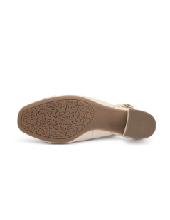Ara Shoes Slingback Tacco Basso Anelli Metal Panna