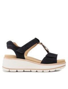 Ara Shoes Kalbvelour  Doppio Velcro con Spilla Suola Estraibile Nero