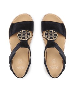 Ara Shoes Kalbvelour  Doppio Velcro con Spilla Suola Estraibile Nero