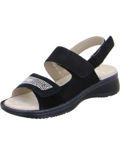 Ara Shoes Sandalo Triplo Velcro con Strass Blu