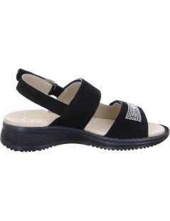 Ara Shoes Sandalo Triplo Velcro con Strass Blu