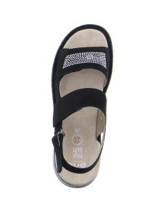 Ara Shoes Sandalo Triplo Velcro con Strass Blu