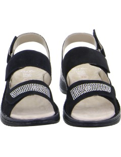 Ara Shoes Sandalo Triplo Velcro con Strass Blu
