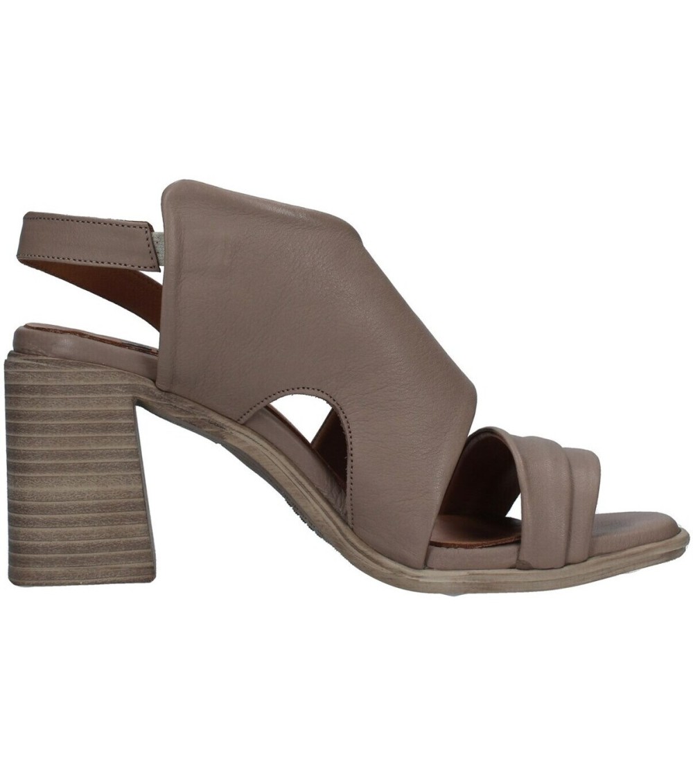 Bueno Sandalo Tacco Largo Fascia Trasversale Taupe