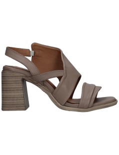 Bueno Sandalo Tacco Largo Fascia Trasversale Taupe