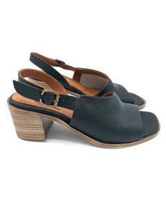 Bueno Sandalo Tacco Medio Fascia Trasversale Nero