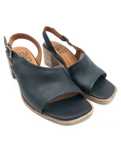 Bueno Sandalo Tacco Medio Fascia Trasversale Nero