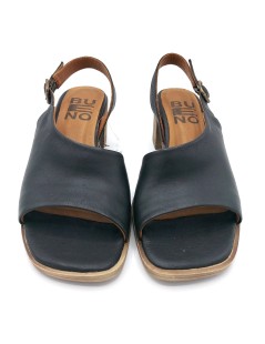 Bueno Sandalo Tacco Medio Fascia Trasversale Nero