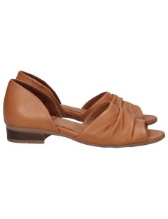 Bueno Decollette Ballerina Spuntata Nappa Stretch Cuoio