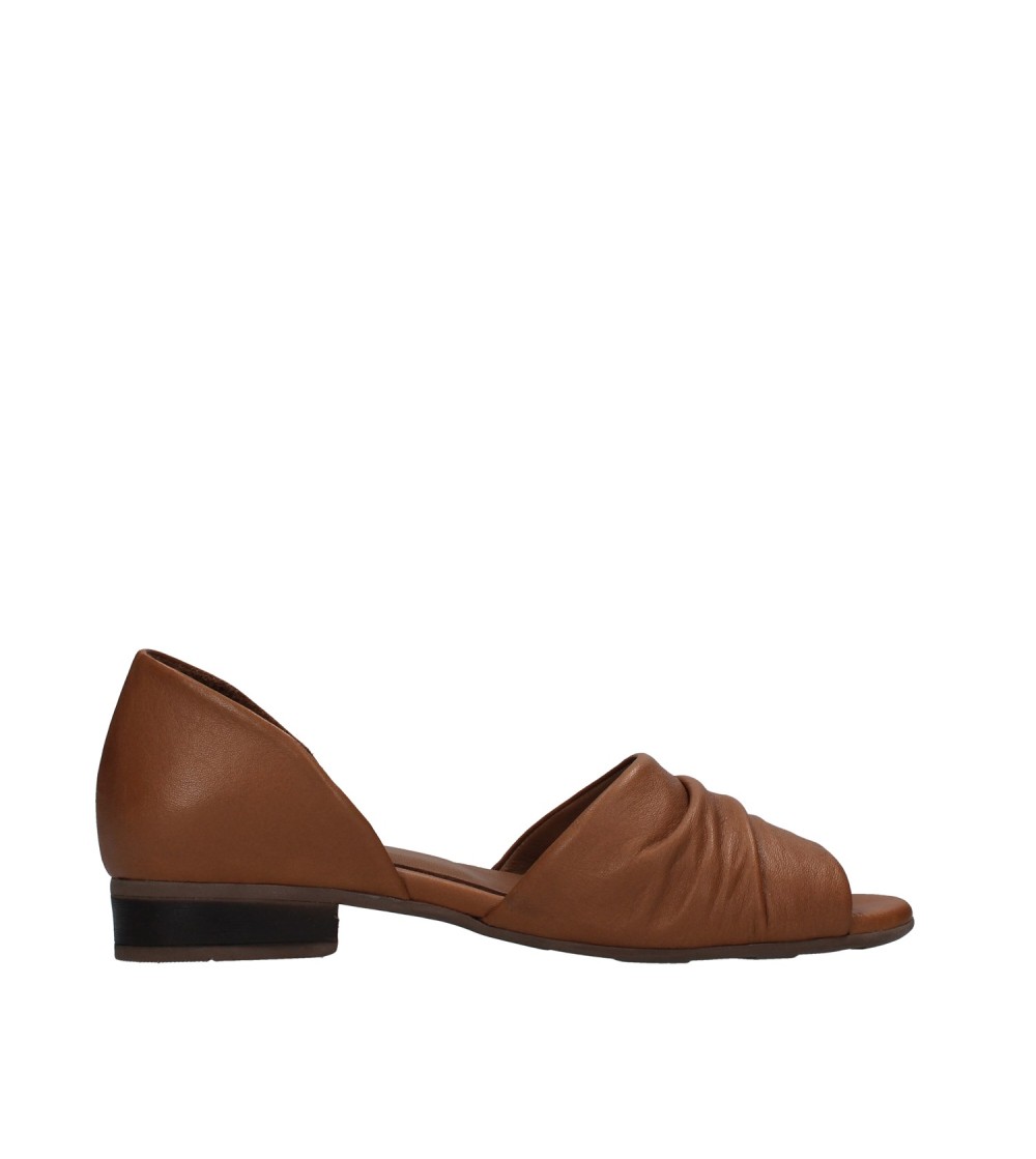 Bueno Decollette Ballerina Spuntata Nappa Stretch Cuoio