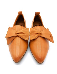 Bueno Mocassino College Vaschetta Basso Fiocco Cuoio