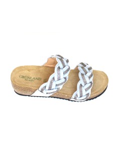 Grunland Ciabatta Bio Treccia Strass Camoscio Cielo