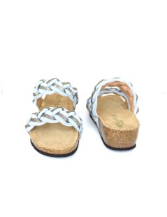 Grunland Ciabatta Bio Treccia Strass Camoscio Cielo