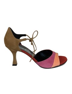 Emanuela Passeri Sandalo Tallone Braccialetto Arcobaleno Pompelmo Nocciola