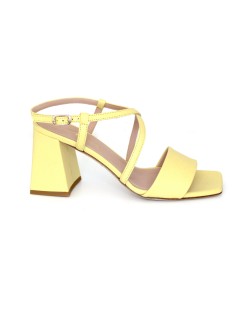 Musella Sandalo Medio Braccialetto Incrocio Nappa Giallo