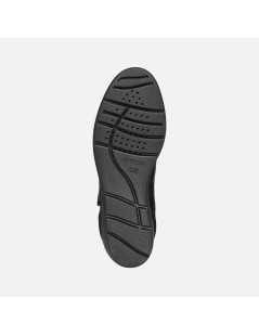 Geox Sneakers Zeppa Alta Punta Retro Camoscio Zip Laterale  Nero