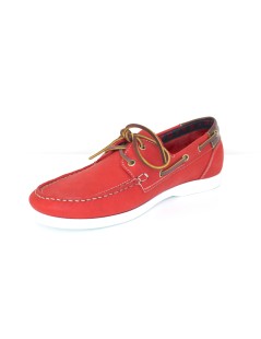 Callaghan Stringate Uomo Vela Yate Fondo Bianco Nabuk Rosso