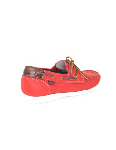 Callaghan Stringate Uomo Vela Yate Fondo Bianco Nabuk Rosso