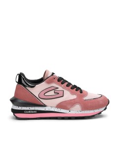 Guardiani WEN Sneakers Logo Rilievo Camoscio Tessuto Inserto Tallone Rosa