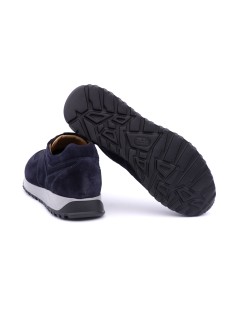 Soldini Sneakers Camoscio Fondo Medio Blu