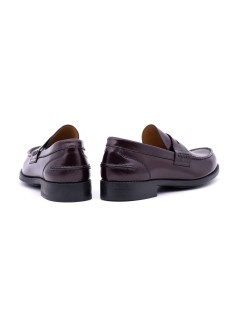 Soldini Mocassino College Tacco Basso Vaschetta Morsetto Bordeaux