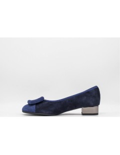 Le Babe Ballerina con Spilla a Specchio Tacco Basso Specchio Blu