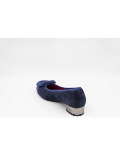 Le Babe Ballerina con Spilla a Specchio Tacco Basso Specchio Blu
