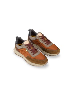 Ambitious Sneakers Vaschetta Alta Tre Colori Cammello