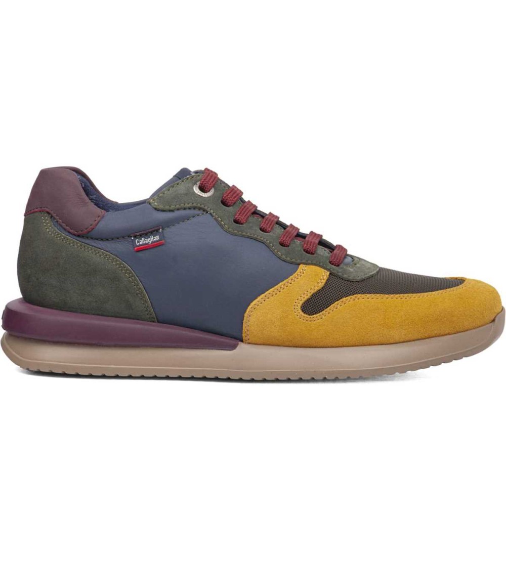 Callaghan MOSES Sneakers Punta Camoscio Multicolor Giallo Kaki
