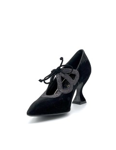 Elata Decollete Tacco Medio Gabbietta con Laccio Nero