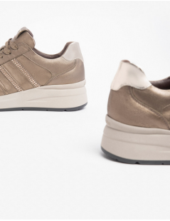 Nero Giardini Sneakers Fondo Medio Strass Laterali Marrone