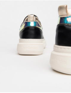 Nero Giardini Sneakers Fondo Basso Tallone Laminato Nero