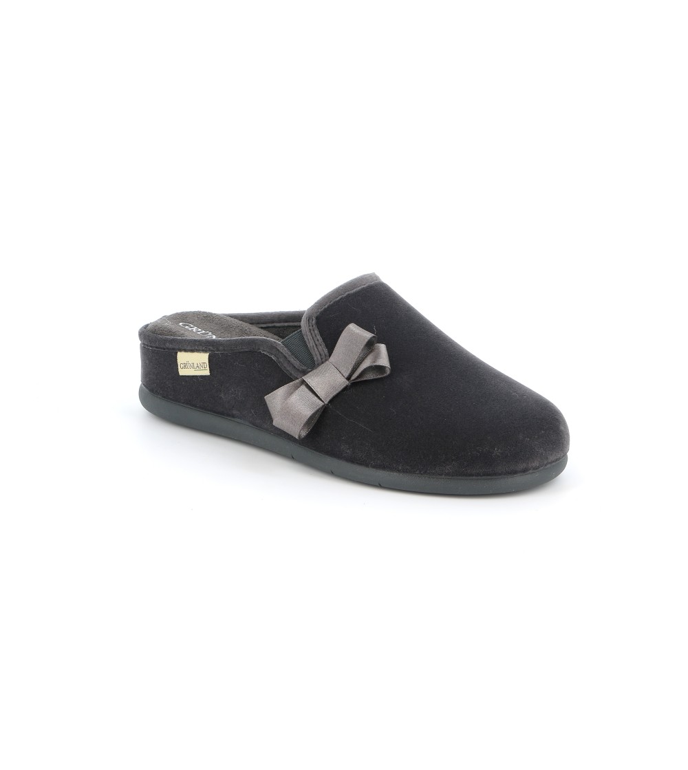Grunland Ciabatta Zeppa Rialzata Fiocco Grigio